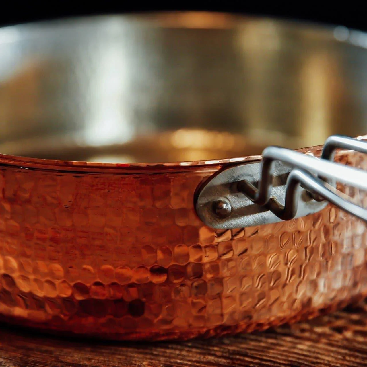 Hammered Copper Saute Pan with Lid - Your Western Decor, LLC