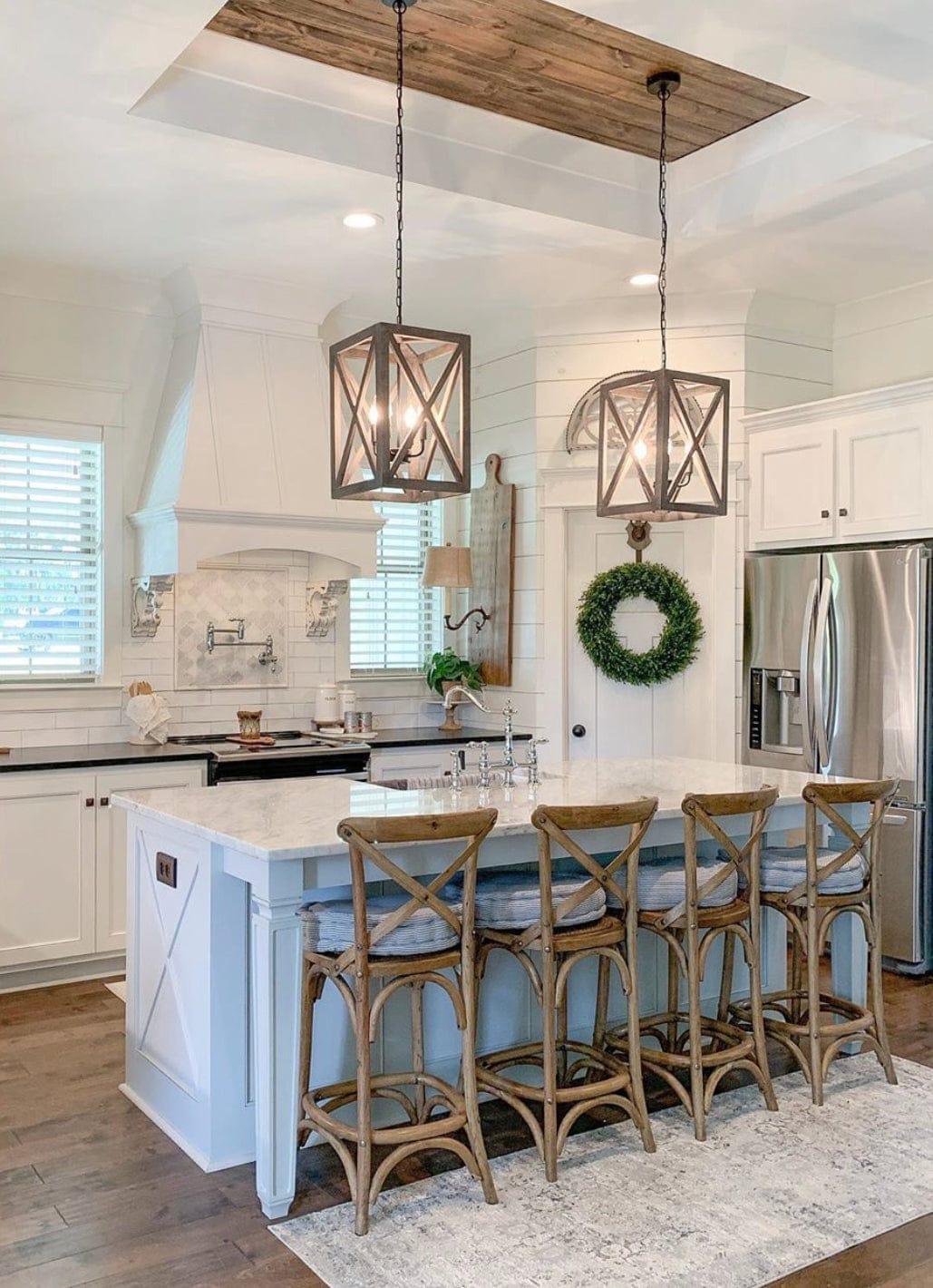 Oak Cross Back Counter Chairs - Your Western Decor