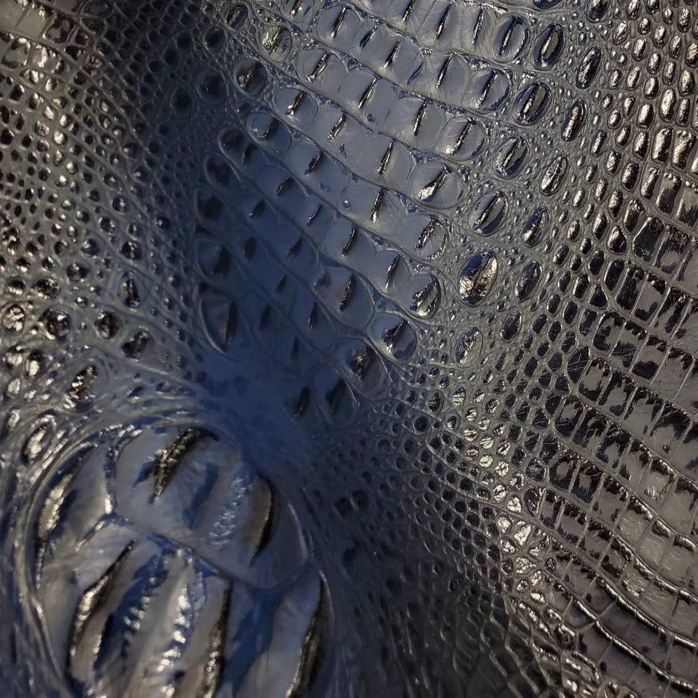 Custom made Croc Midnight Navy Embossed Leather - Your Western Decor