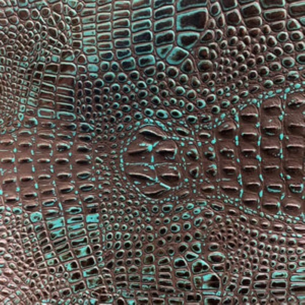 Croc Turquoise Lagoon Embossed Leather - Your Western Decor
