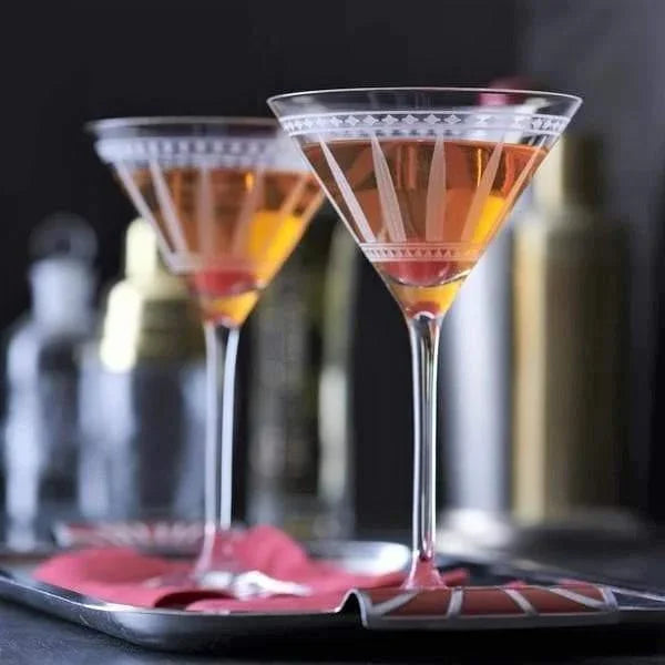 Crystal Martini Glasses - Set of 2 - Your Western Decor, LLC