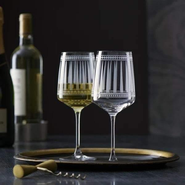 Crystal stemmed white wine glasses. Your Western Decor