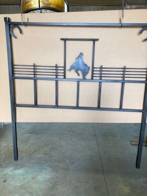 western iron bed frame bronco design rustic ranch bedroom