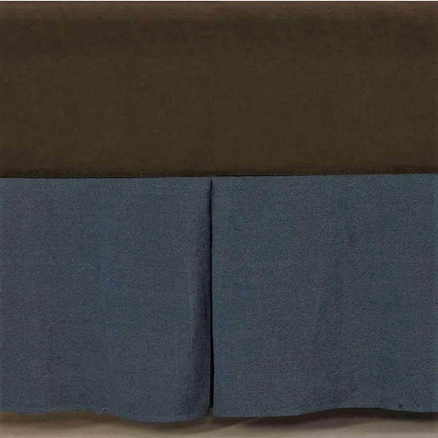 Blue denim king size bed skirt