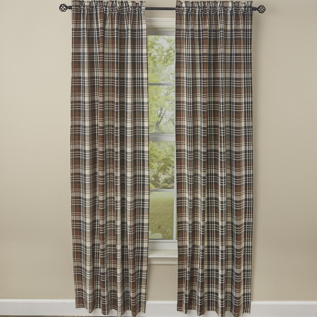 Derby plaid long panel lined rod pocket top curtain panel pair. Your Western Decor