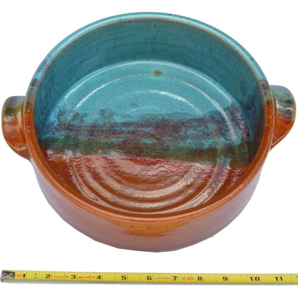 Large round stoneware baking dish - Made in the USA - Your Western Decor, LLC