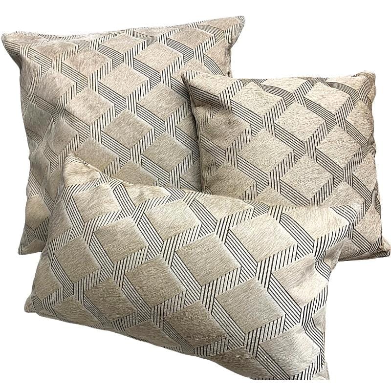 Diamond Laser Champagne Cowhide Throw Pillows - Your Western Decor