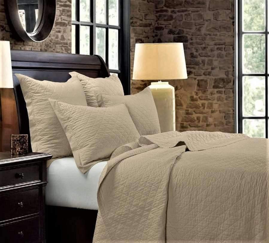 Diamond quilted bedding in tan - Your Western Decor