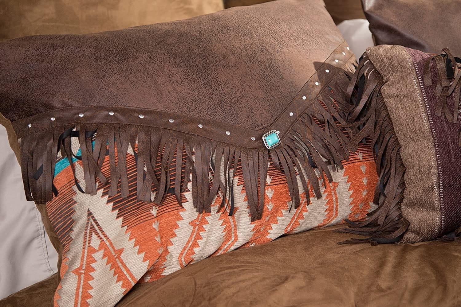 Diamond Sage Euro Sham Faux Leather - Your Western Decor