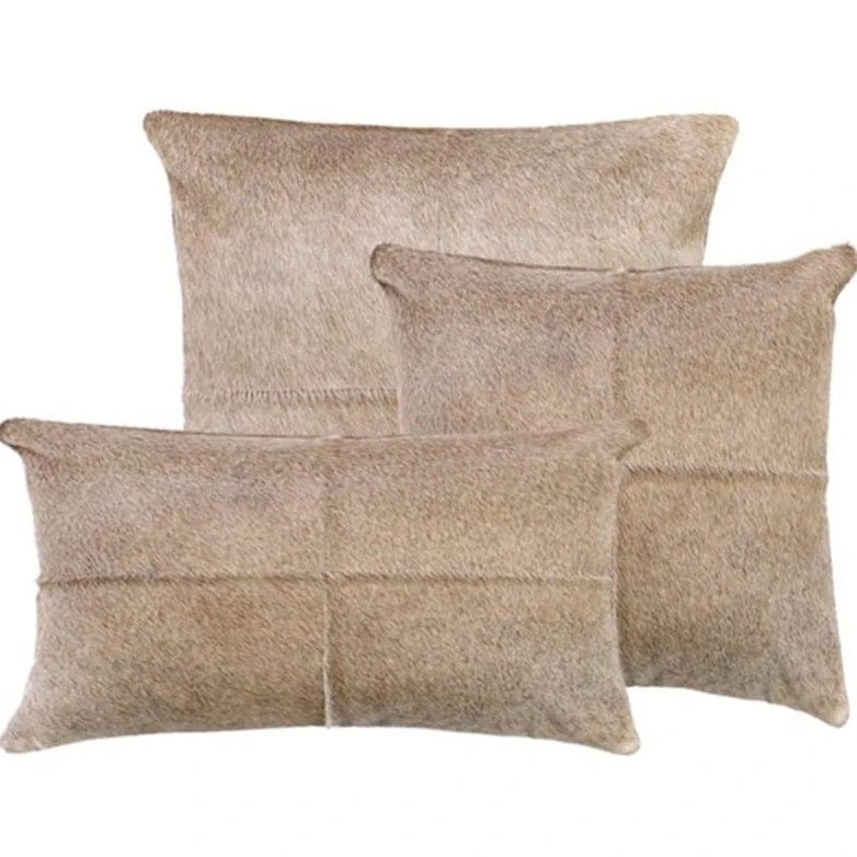 Driftwood Tan Cowhide Accent Pillows - Your Western Decor