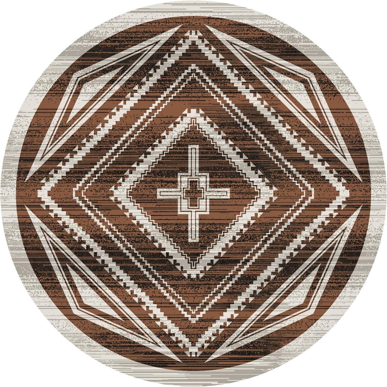 Earth Rim Shot Round Area Rug - Made in the USA - Your Western Decor
