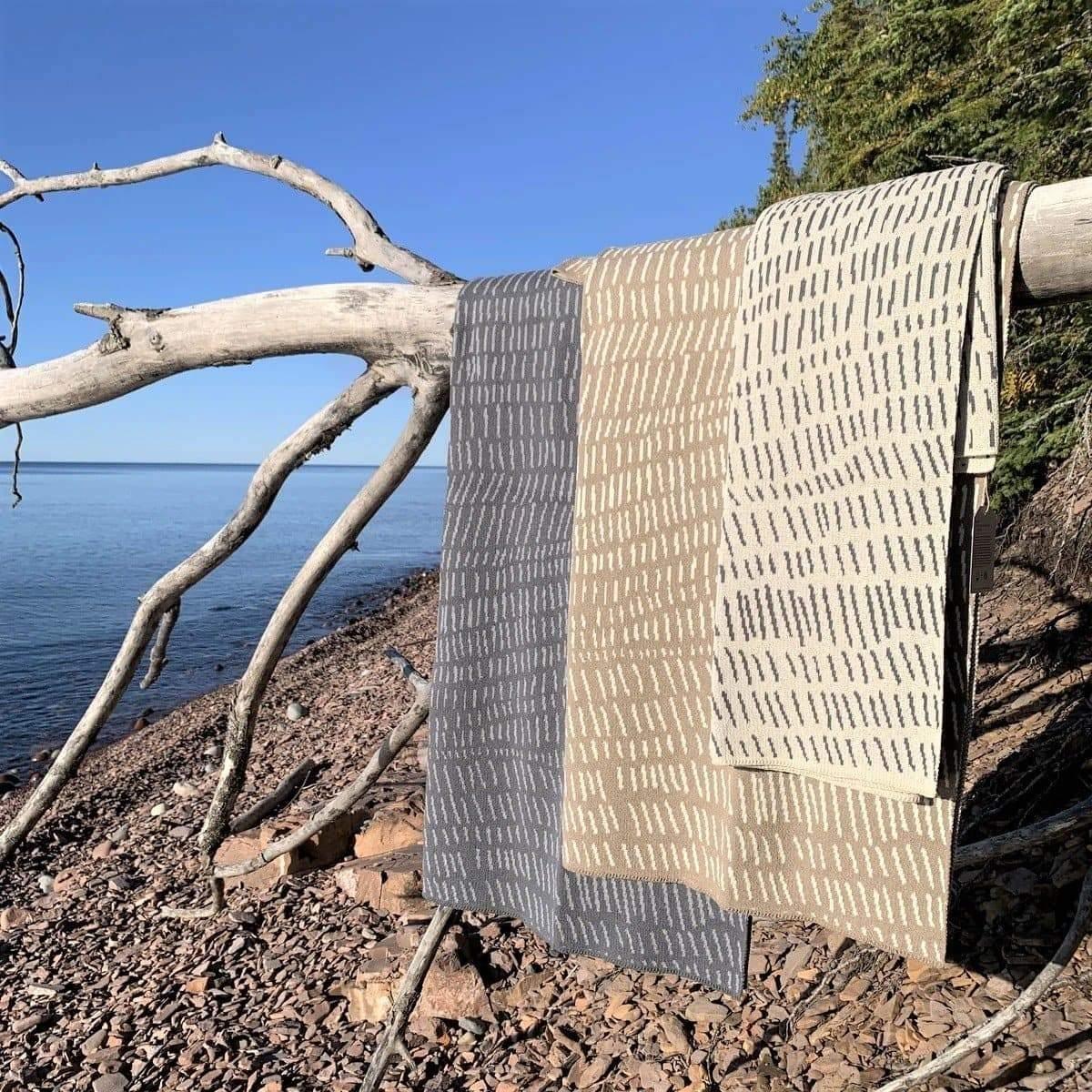 Reversible recycled cotton eco woven throw blankets. 3 colors. Made in the USA. Your Western Decor