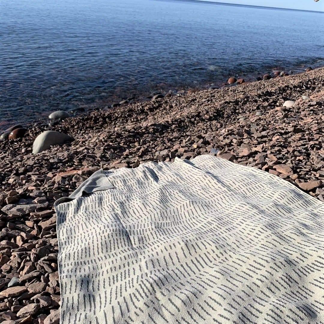 Smoke color recycled cotton woven throw. Made in the USA. Your Western Decor