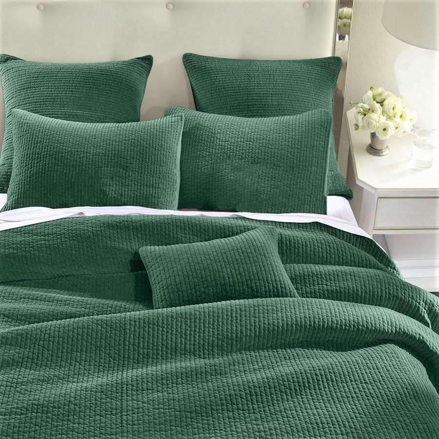 emerald green cotton coverlet