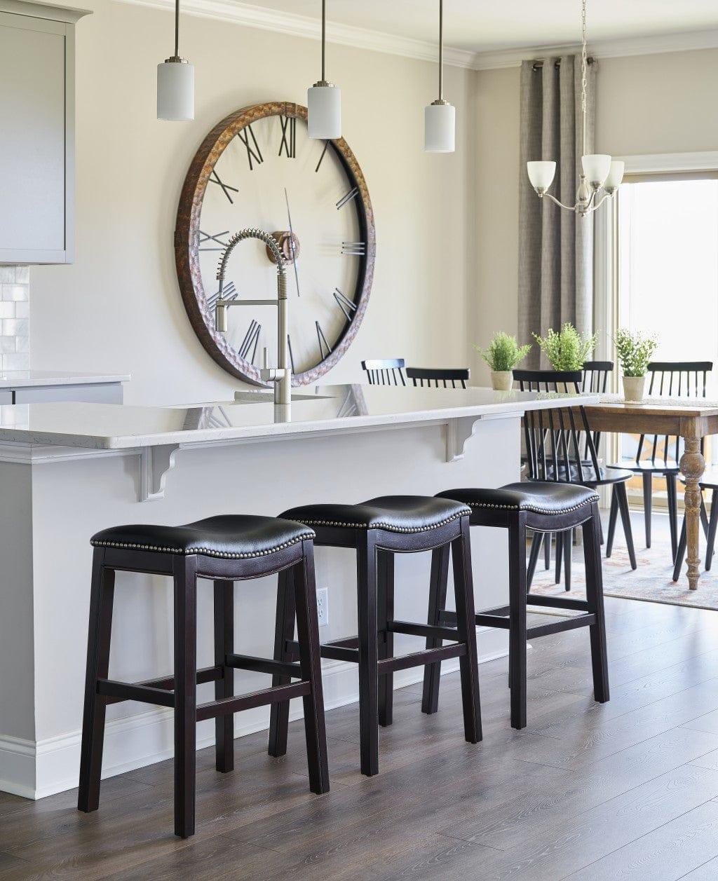 Espresso & Black Saddle Style Counter Stools - Your Western Decor
