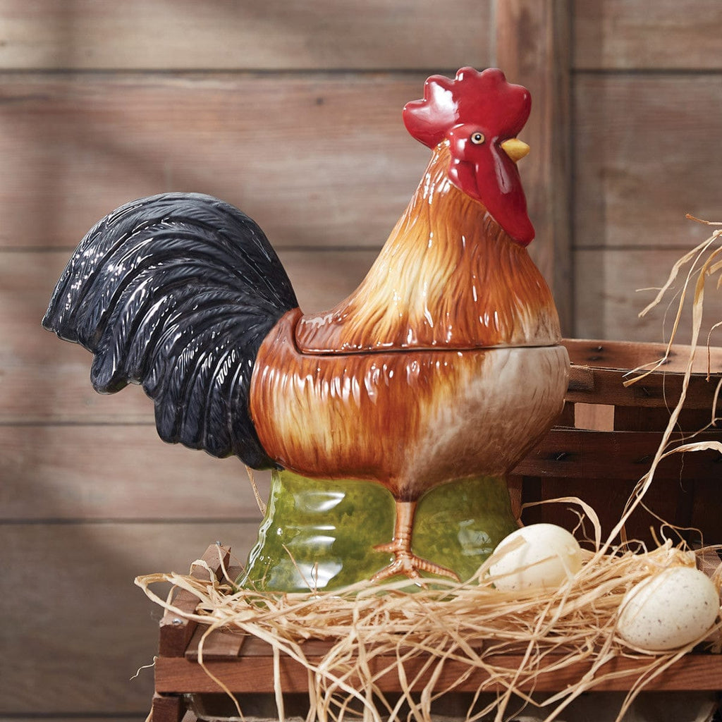 Farm Check Rooster Cookie Jar - Your Western Decor