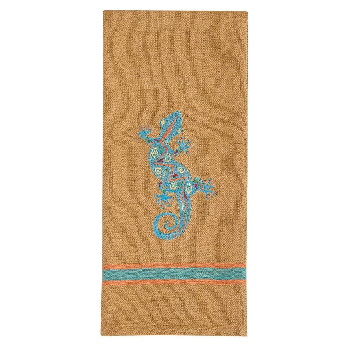 Southwest Embroidered Gecko Kitchen Towel - Your Western Decor