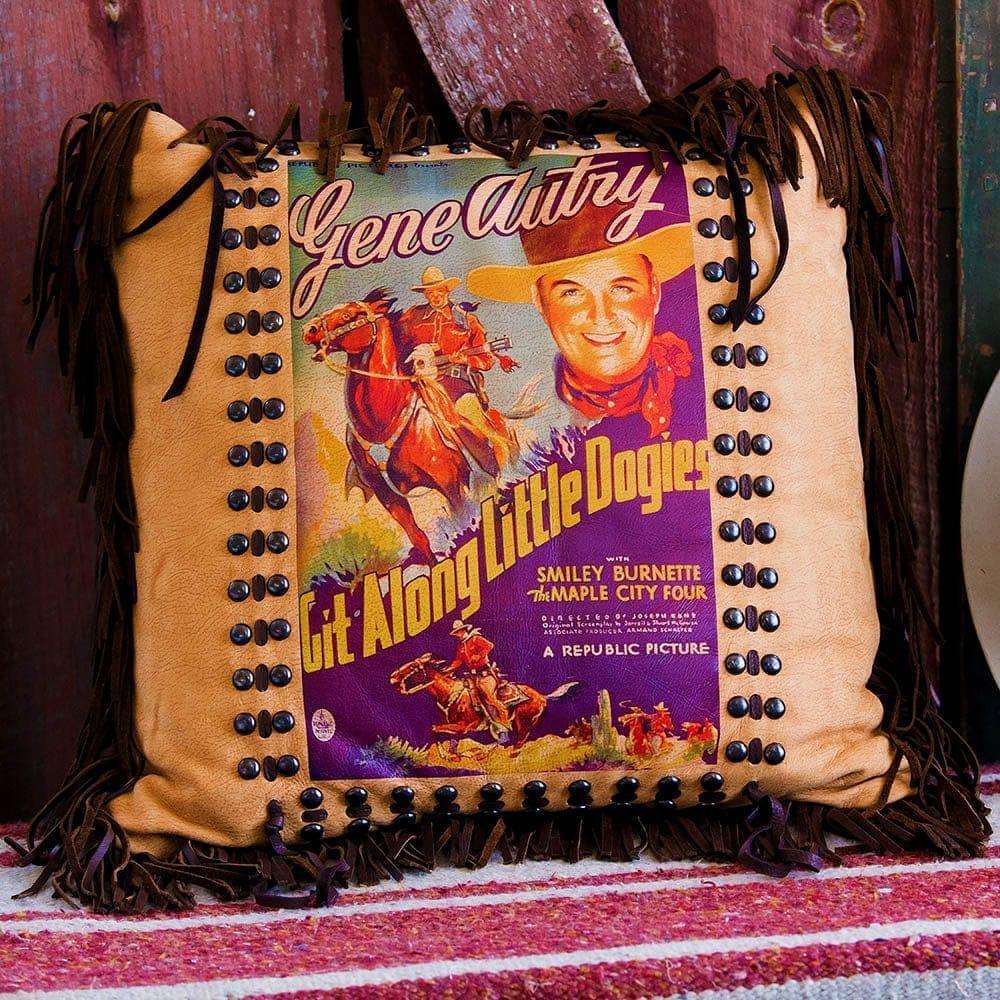 Gene Autry Leather Vintage Poster Pillow - Made in the USA - Your Western Decor