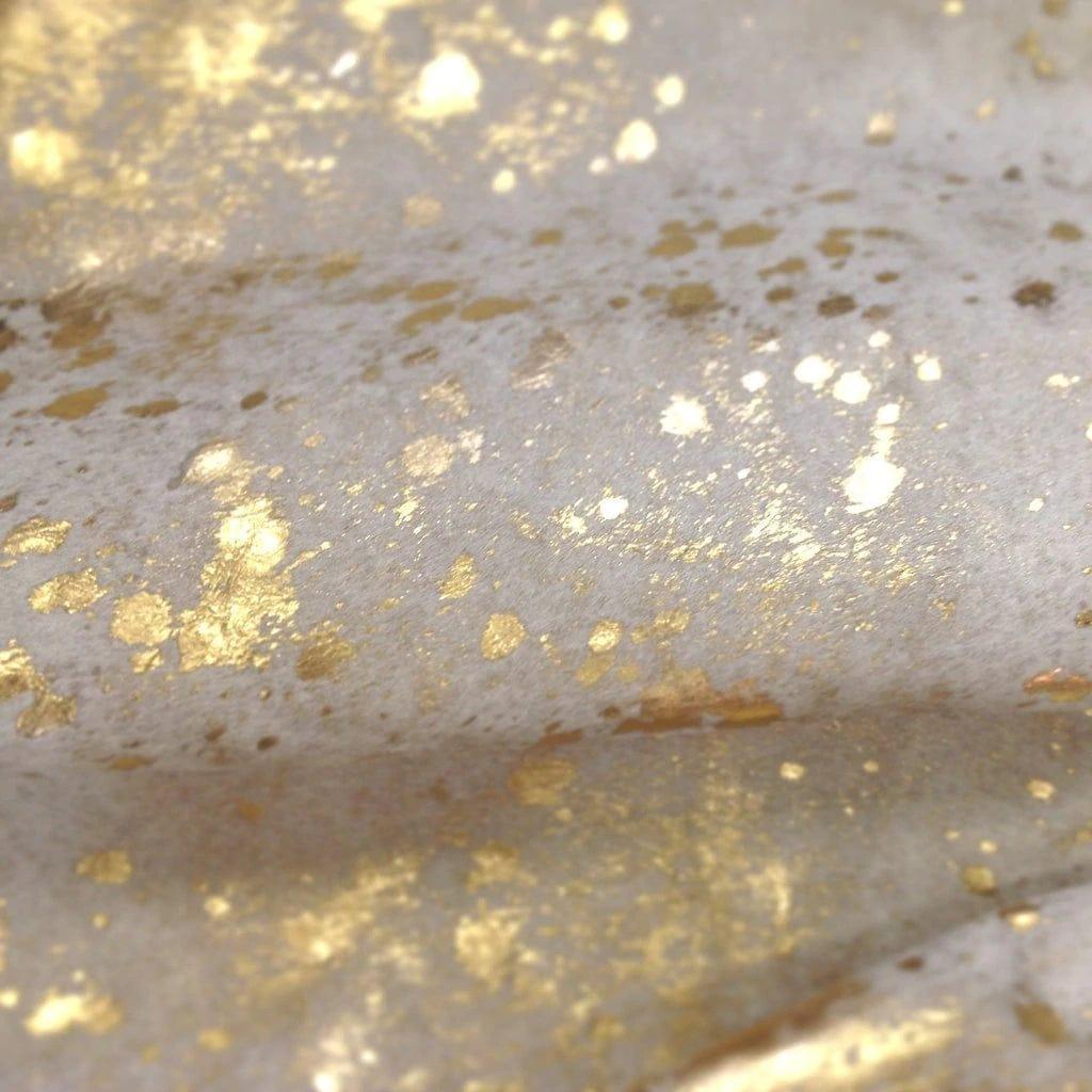 Gold Metallic on Off White Cowhide • Your Western Decor