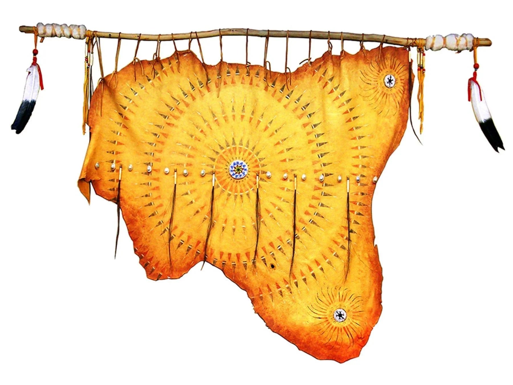 Great Spirit Painted Deer Hide Wall Decor - Your Western Decor, LLC