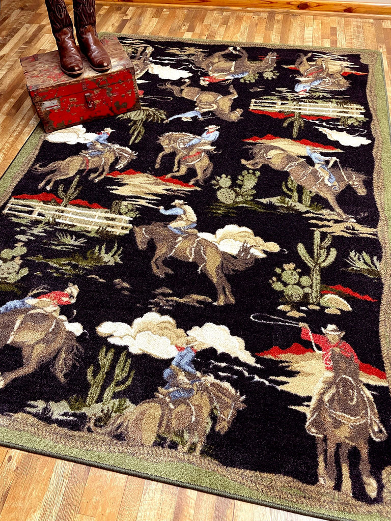 Green Bronc Western Rugs made in the USA - Your Western Decor