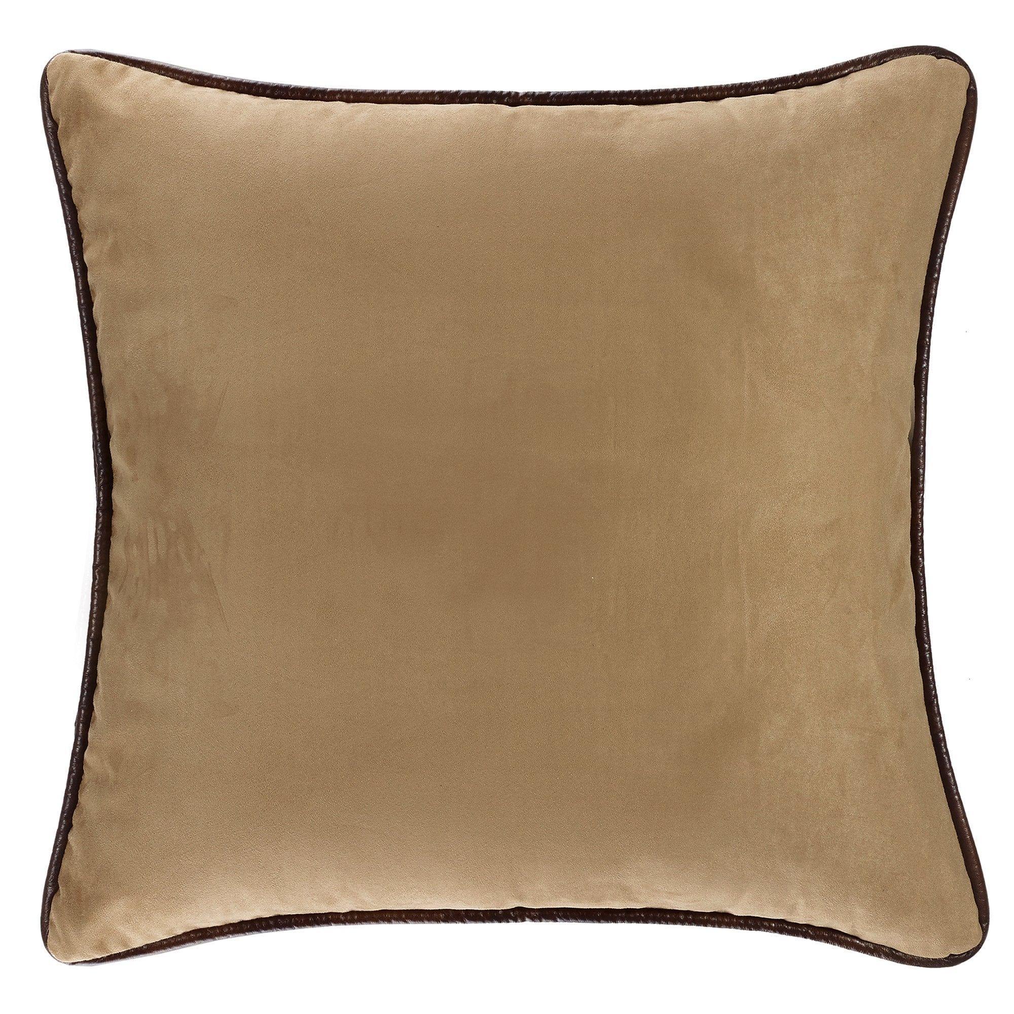 Olive Green Corduroy Reversible Euro Sham suede tan side - Your Western Decor