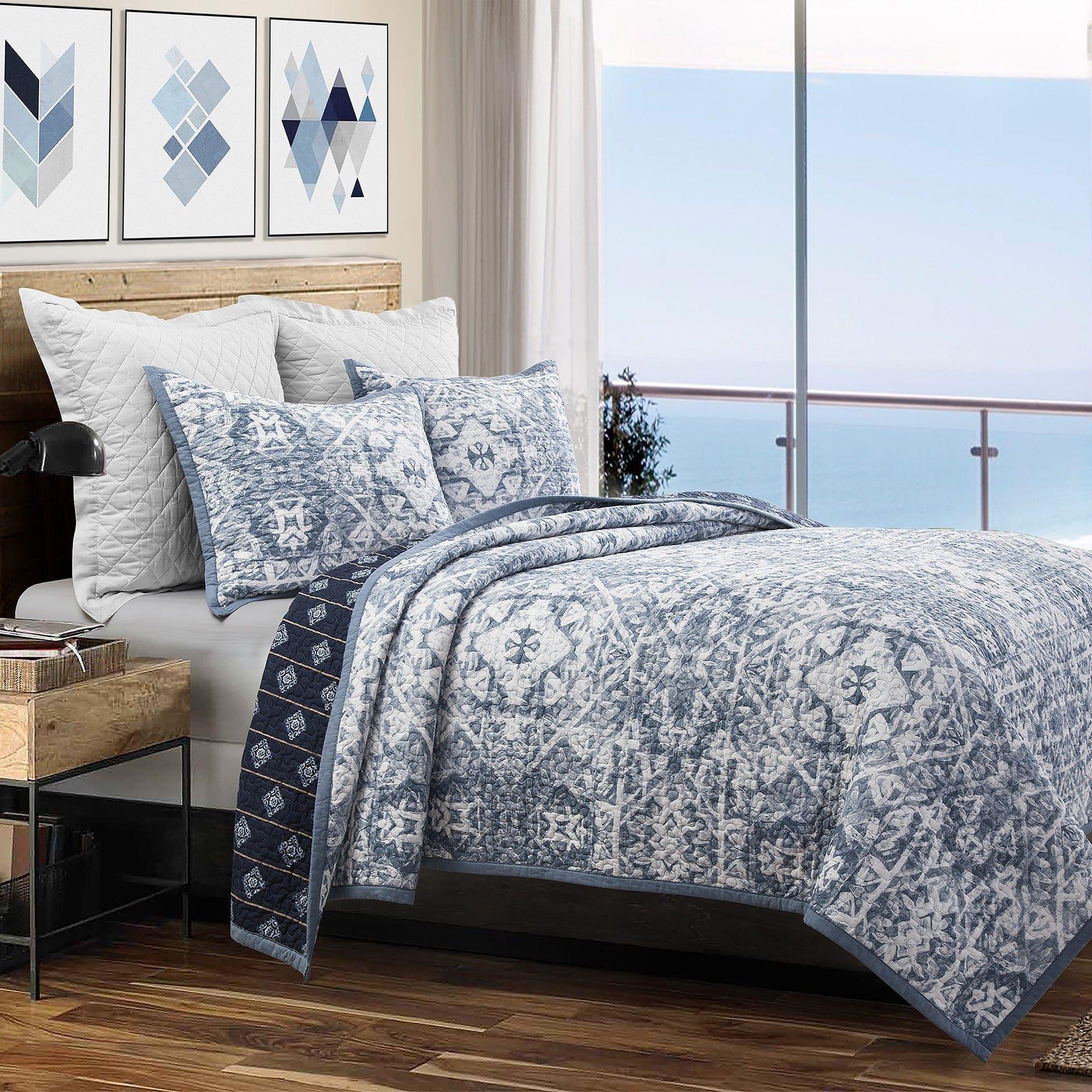 Greystone Sky Reversible Quilt Set Coastal Theme - Your Western Decor
