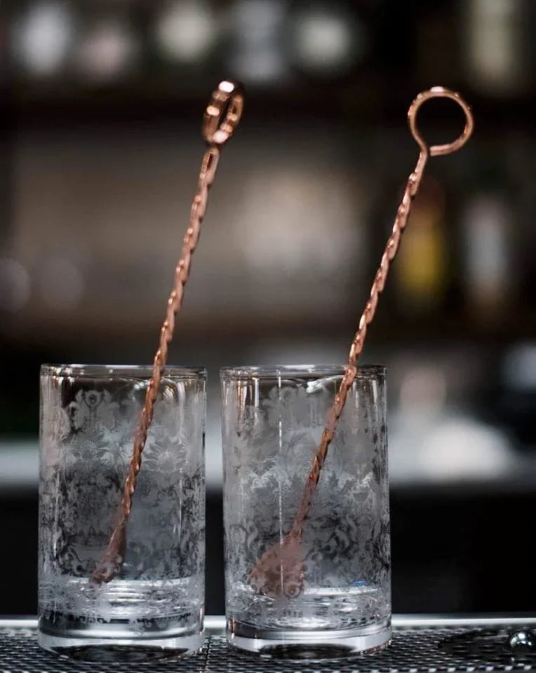 Twisted handled copper cocktail spoons - Your Western Decor