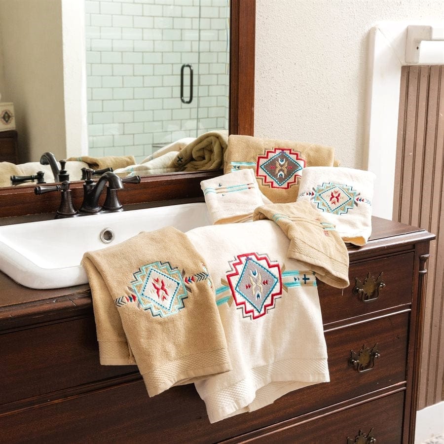 Happy Canyon Embroidered Bathroom Towels - Your Western Decor