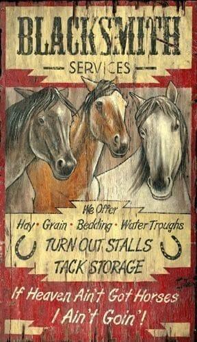 Horse Heaven Blacksmith Services Vintage Sign made in the USA - Your Western Decor
