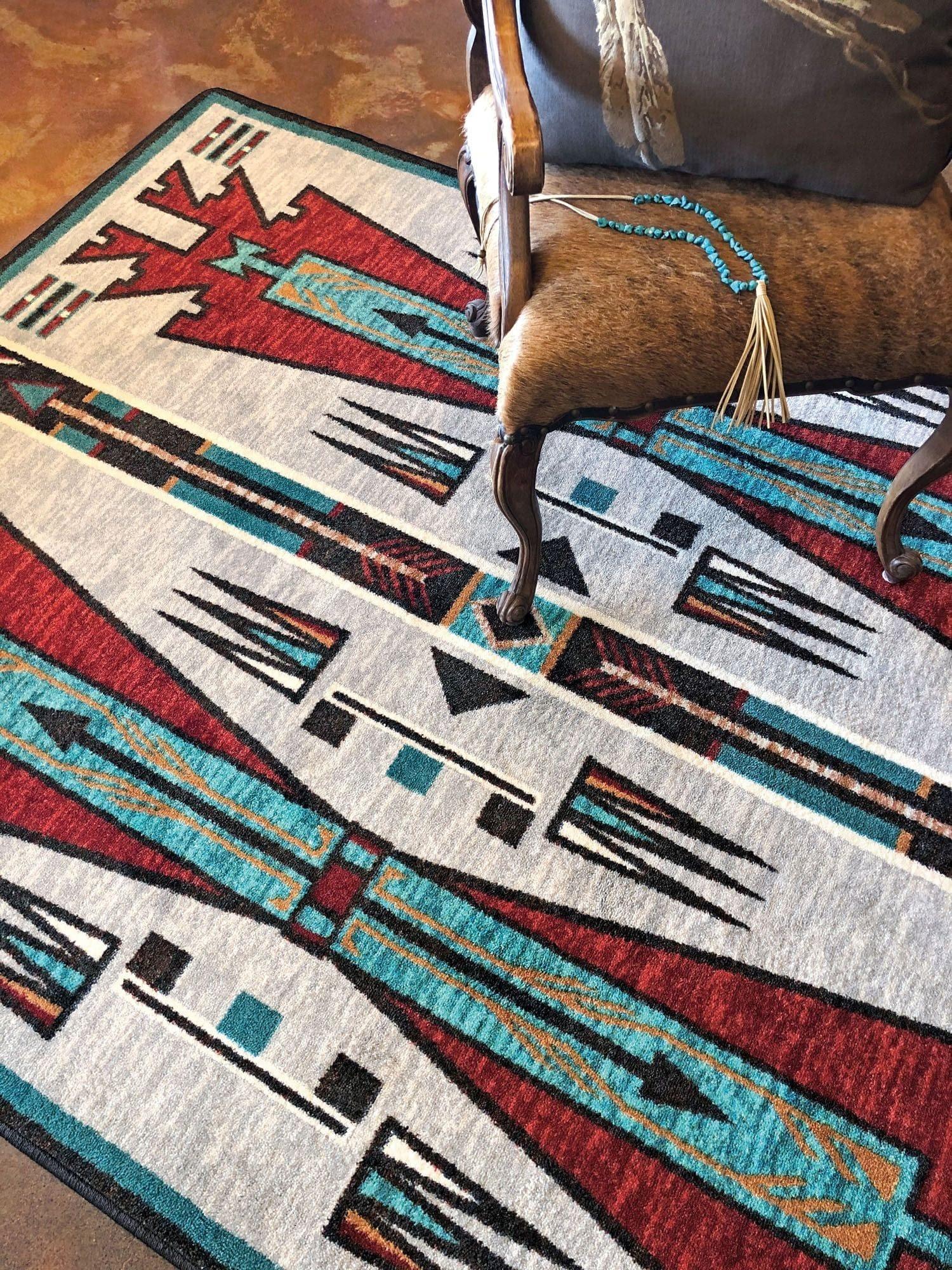 Red & Turquoise Southwestern Area Rugs made in the USA - Your Western Decor