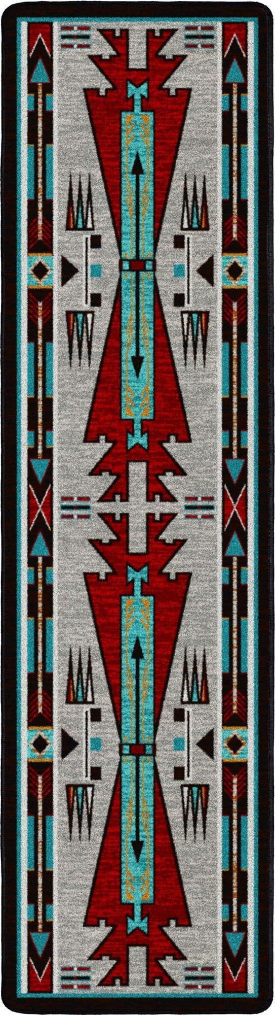 Horse thieves red and turquoise southwestern floor runner made in the USA - Your Western Decor