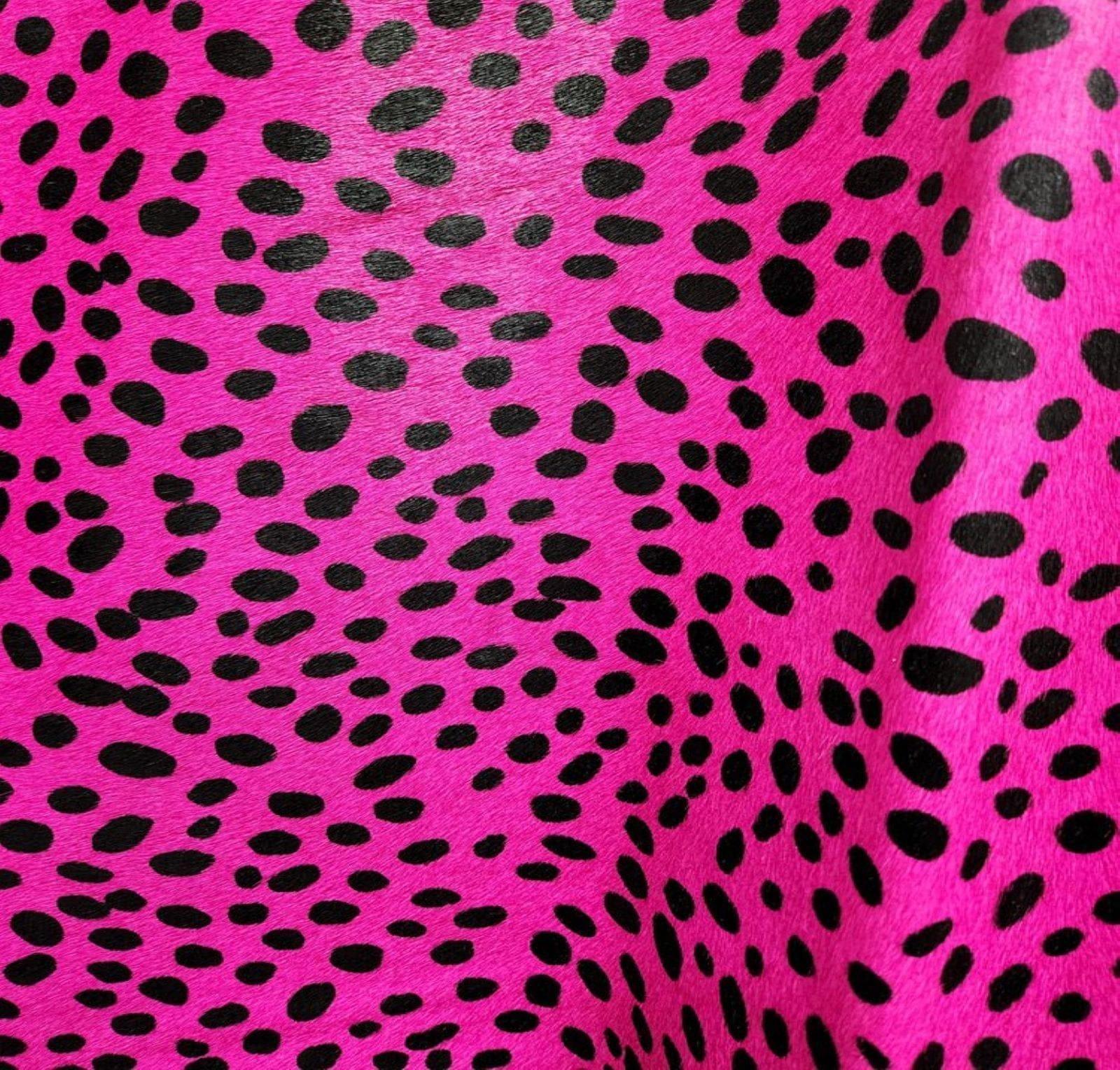 Stenciled Cheetah on Hot Pink Cowhide - Your Western Decor
