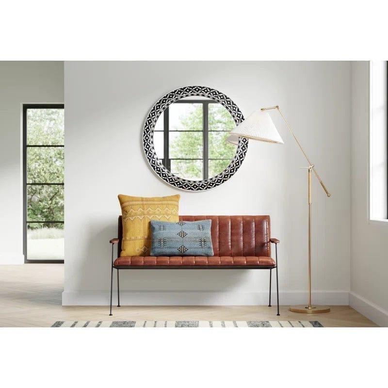 Industrial Chic Leather Entry Bench - Your Western Decor