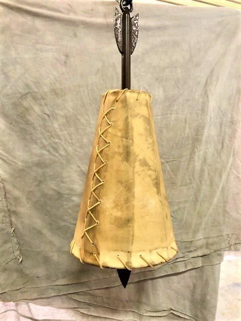 Fort Rock Custom made rawhide pendant, Southwestern style. Iron arrow rod. Made in the USA