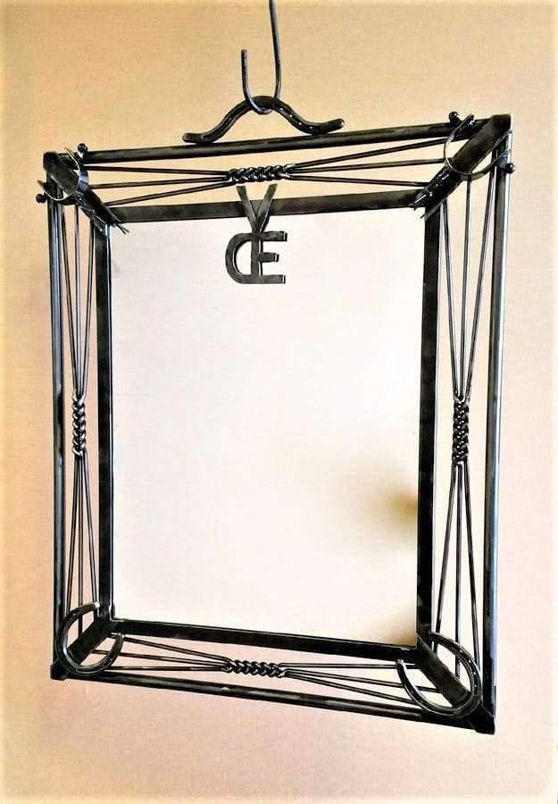 Custom branded, hand forged iron framed mirror - Made in the USA - Your Western Decor