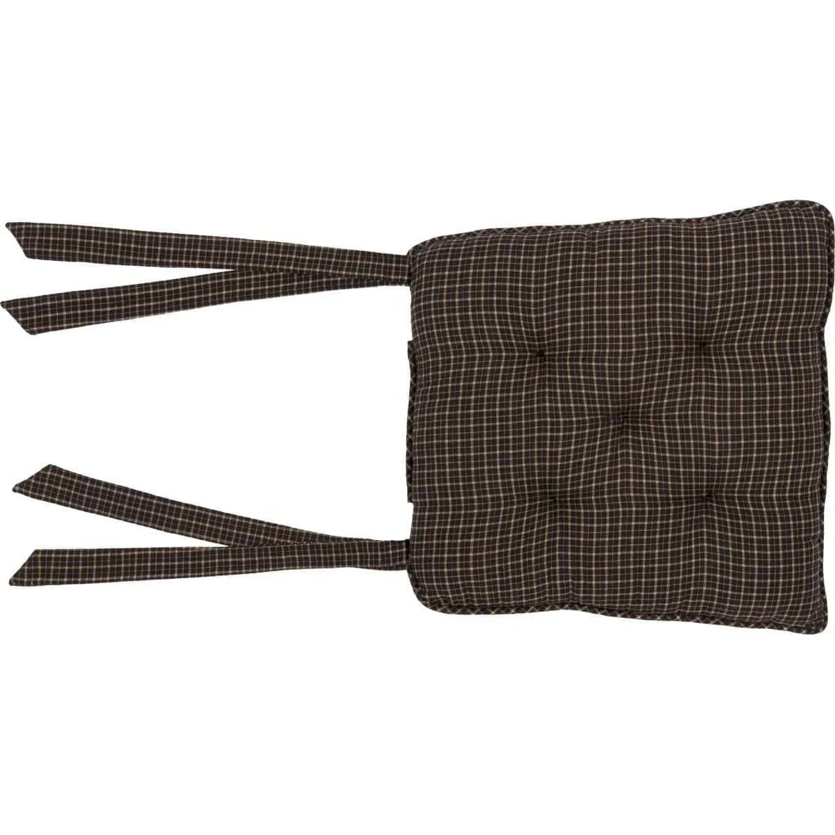 Reversible plaid tufted farmhouse decor chair pads. Your Western Decor.