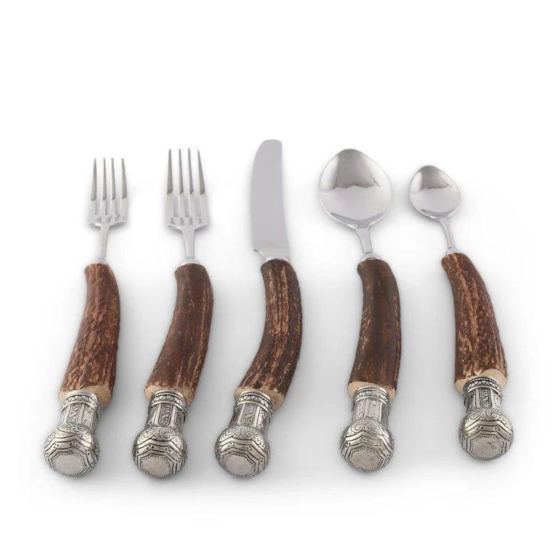 King Crown Antler Flatware 5- pc Set - Your Western Decor