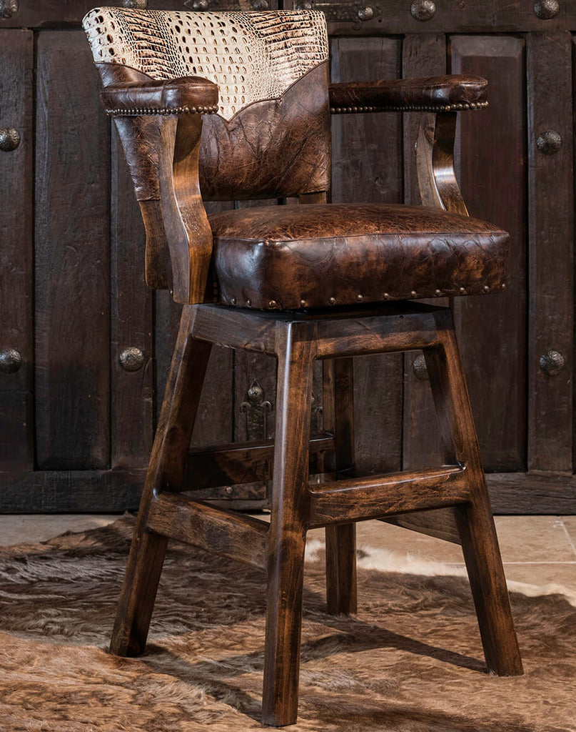 Laramie Western Swivel Bar Chair - Your Western Decor
