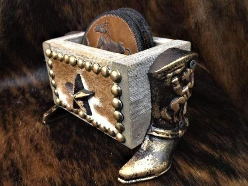 Hair on Hide & Leather Coasters - Your Western Decor