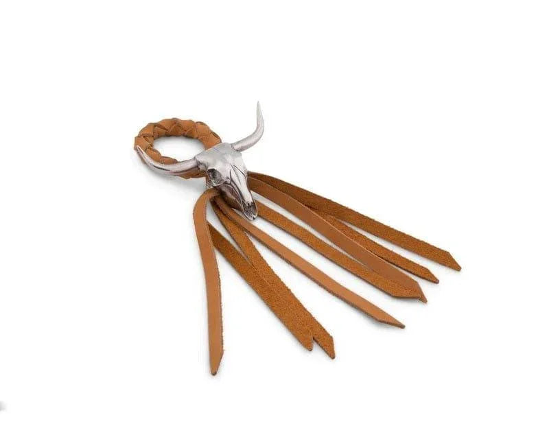 Leather Bolo Napkin Rings with Longhorn Skull - Set of 2 - Your Western Decor