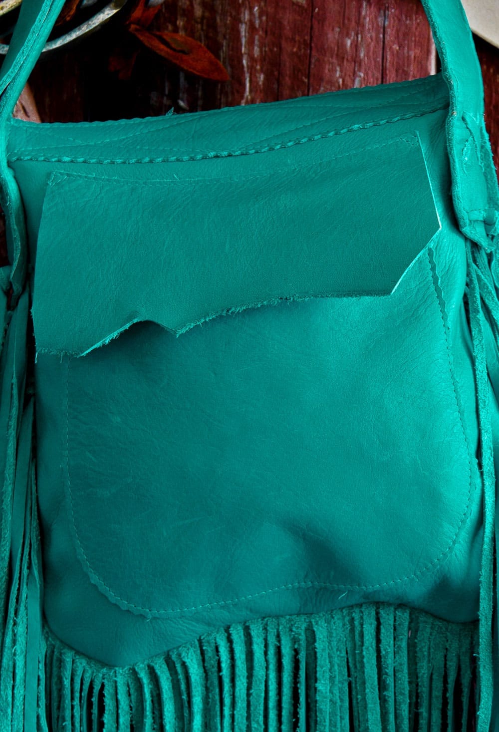 Luxury Western Purse Fringe / Bag / PU Leather / Turquoise -  UK
