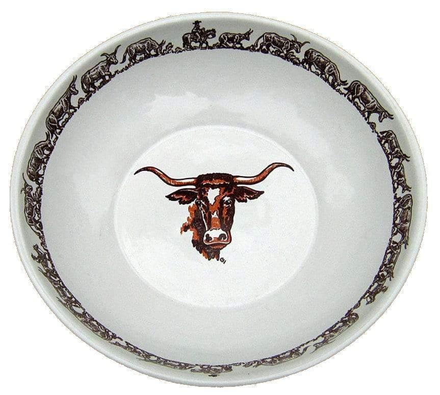 Texas Longhorn Western Serving Bowl made of china - Your Western Decor