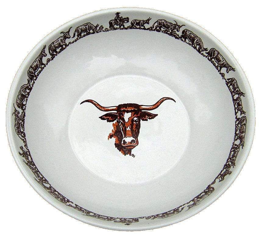 Texas  Longhorn Western Serving Bowl made of china - Your Western Decor
