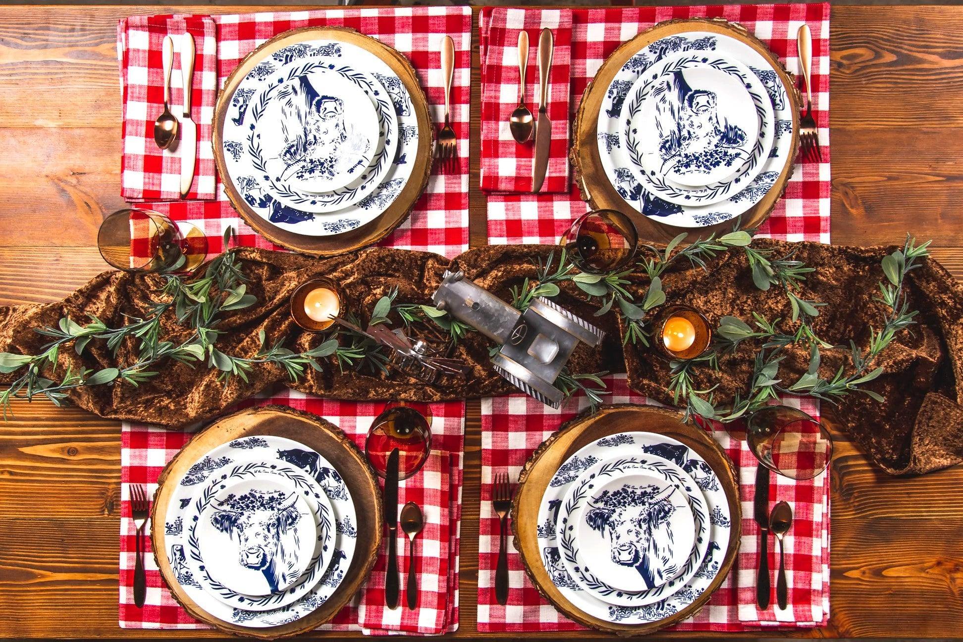 Lucky cows place settings - dinnerware made in the USA - Your Western Decor