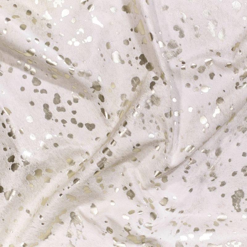 Metallic Gold on White Cowhide Rug detail - Your Wester Decor