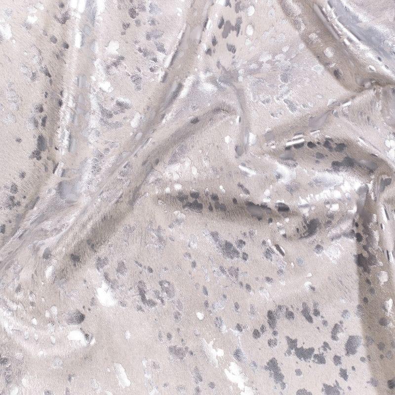 Metallic Silver on White Cowhide Rug detail - Your Western Decor