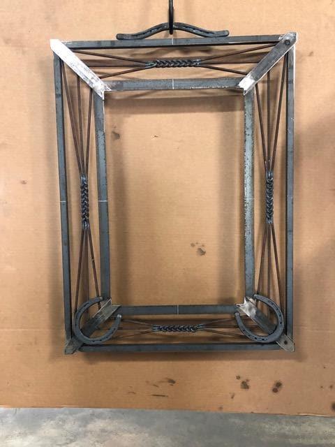 Unfinished Custom made iron framed mirror - Made to order in the USA - Your Western Decor