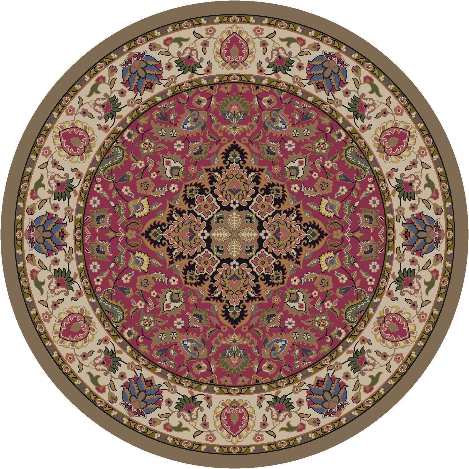 Montreal Persia Rose 8' Round Area Rugs - Made in the USA - Your Western Decor