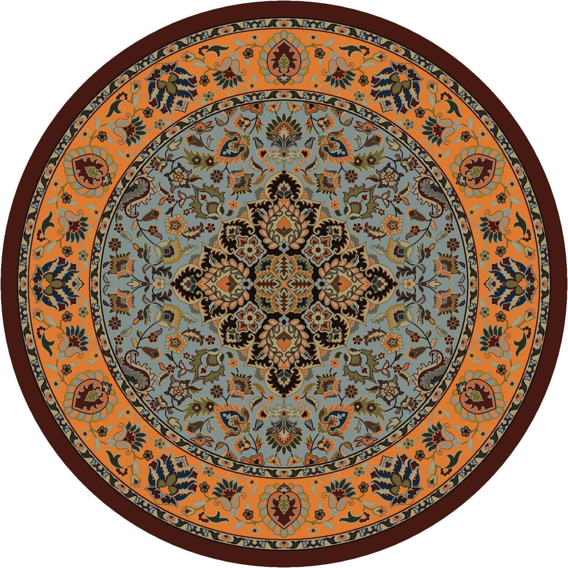 Montreal Sunset Persia 8' Round Area Rug - Made in the USA - Your Western Decor